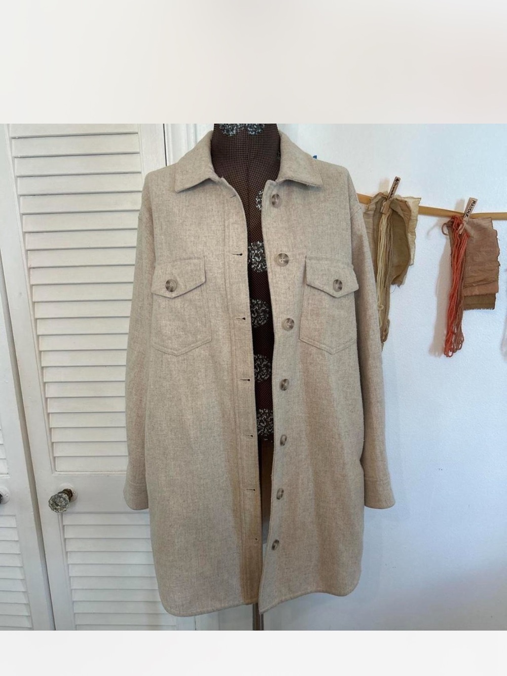 Gentle Fawn Long Button-Front shirt jacket